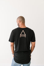 Load image into Gallery viewer, SAY MY NAME scallop tee // black &amp; hyper-peach
