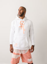 Load image into Gallery viewer, GAME CHANGER Hoodie // white &amp; hyper peach
